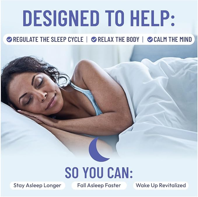 Somulin Nighttime Complex Sleep Aid - Powerful All-Natural Maximum Strength Formula - Fall Asleep & Stay Asleep - Feel Rested & Refreshed - Melatonin, Valerian Root, Chamomile & 5-HTP - 60 Capsules