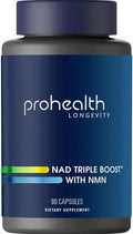 ProHealth NAD Triple Boost™ with NMN 500mg and NMNH 100 mg Plus Apigenin and Trans-Resveratrol. Promotes Longevity, Heart and Brain Health, Activates Sirtuins for Cellular Repair (30 Servings)