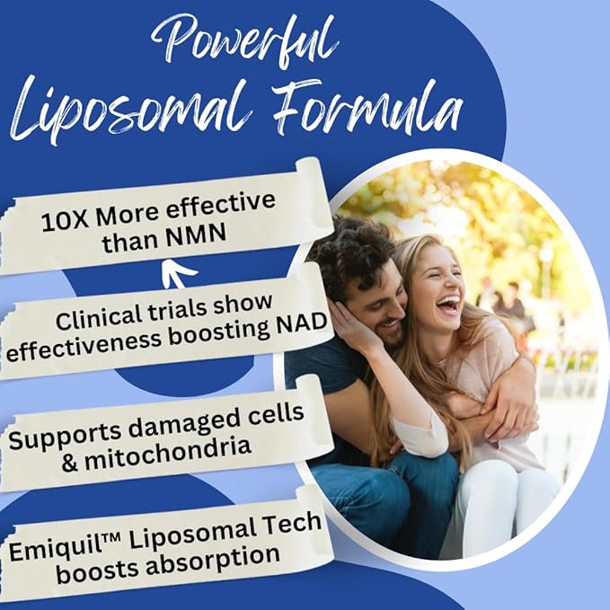 BioImmune Emiquil™ Liposomal NMNH, 500mg 60 Capsules NAD Supplement (NMN Alternative) 10X NAD+ Levels for Anti-Aging