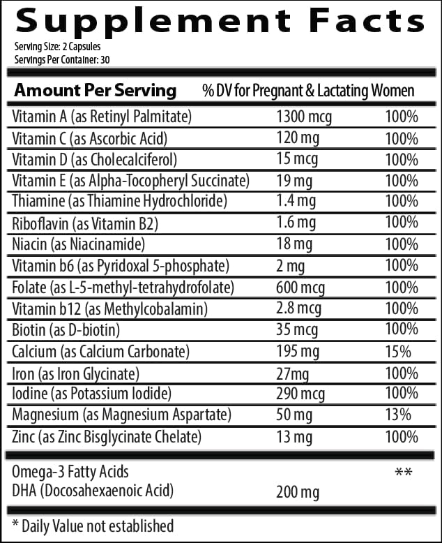 Research Labs Prenatal Vitamins for Women 2 Fer 1 Ad: 6X More Bioavailable Methylated Folate Folic Acid MTHF 5 | Supports Brain Development, Healthy Growth