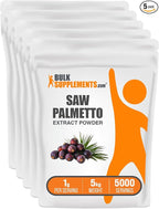 BulkSupplements.com Saw Palmetto Extract Powder - Serenoa Repens, Saw Palmetto Supplement, Herbal Supplement - Vegan & Gluten Free, 1g per Serving, 5kg (11 lbs) (Pack of 5)