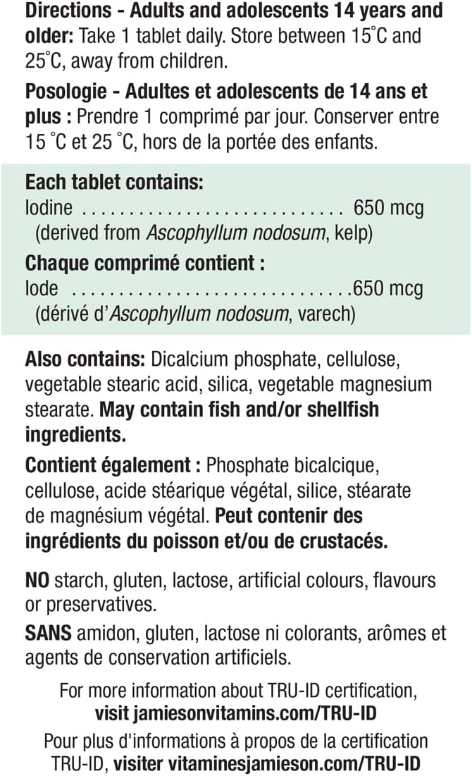 Jamieson Kelp 650mg, 100 Tablets