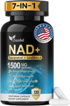 NAD+ Supplement 1500mg - 7-in-1 Liposomal Formula with Urolithin A, CoQ10 & Resveratrol - Cellular Energy, Muscle Health & Healthy Aging Support for Women & Men- 120 Capsules