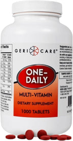 GeriCare One-Daily Multi-Vitamin Tablet, 1000 Count Adult Multivitamin Supplement for Men & Women | Easy-to-Take Dietary Supplement with Vitamins A, C, D3, B, Calcium| Vitamin & Mineral Complex