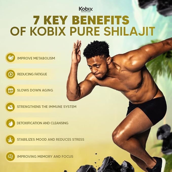 Kobix Pure Himalayan Shilajit Resin, High Nutritional Potency, 85+ Trace Minerals Humic & Fulvic Acid, Immune Support for Men and Women, 3rd Party US Lab Tested- 30g