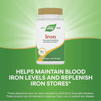 Nature's Way Iron, Promotes Healthy Red Blood Cells*, 18 mg from Iron Gluconate Per Serving, Gluten Free, 100 Capsules (Packaging May Vary)
