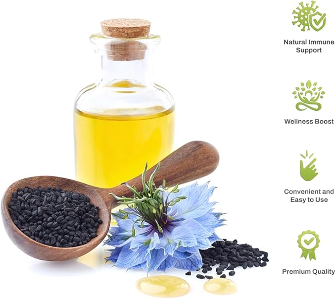 Dr. HERBALIST Black Seed Oil Capsules 1600mg - Cold Pressed Nigella Sativa Softgels with Thymoquinone | Supports Overall Wellness & Immune Vitality* | Halal, Non-GMO | 60ct