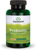 Swanson Probiotic for Digestive Health GI Tract Immune Support Travelers Support 20 Billion CFU with Prebiotic FOS 60 Veggie Capsules (Caps)