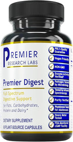 Premier Research Labs Active Digestive Enzymes with Probiotic and Prebiotics - Promotes Full-Spectrum Digestive Support - with Amylase, Protease & Lipase, 60 Plant-Sourced Capsules