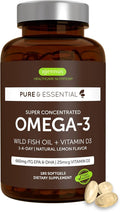 Igennus Advanced rTG Omega-3 IFOS Certified Wild Fish Oil & Vitamin D3, 1-a-Day, Fatty Acids EPA & DHA, Fast-Acting Triglyceride Form, Ultra Pure & Non-GMO, 180 Softgels