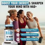 Benevolent NAD+ Supplement 1050mg, Max Absorption 3in1 NAD Supplements for Women & Men with Nicotinamide Riboside, Trans-Resveratrol & TMG, NAD Plus for Cellular Energy, Brain Support & Aging, 90 Caps