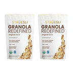 Struesli Original Organic Granola, Grain & Gluten Free, Healthy Snacks with Chia Seeds, Nuts and Sea Salt, Prebiotic High Fiber Food for Yogurt, Cereal & More, Plant Based, Keto & Paleo Friendly, 32 Oz, 2 Pack