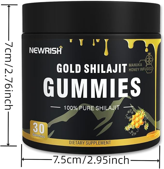 Shilajit Gummies l Manuka Honey | Himalayan shilajit |No Added Sugar I Ashwagandha, Gokshura| Fulvic Acid & 85+ Trace Minerals I for Men, Women I Non-GMO I 100% Natural & Organic I 30 Gummy