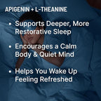 Apigenin with L-Theanine for Better Sleep | Premium Sleep Support, Relaxation, & Sleep Quality Aid | Non-Drowsy, Melatonin Free | 60 Capsules