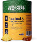 The Wellness Project Vaginal & Gut Probiotic + Prebiotic Gummies| Triple-Strength Clinically Studied Probiotics for Healthy Flora, Odor & pH Balance | No Added Sugars | Delicious Pineapple Flavor