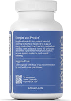 BodyBio - Vitamin B Complex Including B1, B2, B3, B5, B6, Methyl B12, Folinic Acid, 5-MTHF, and B7 to Supports Alertness, Metabolism & Immune System, 90 Capsules
