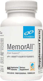 XYMOGEN MemorAll - Brain Support Supplement - Vitamins + Botanicals That Support Cognitive Function and Healthy Memory - Folate, Ginkgo, NAC, Phosphatidylserine, B12, B6, Huperzine A (60 Capsules)