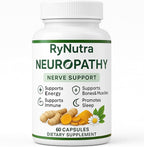 Rynutra Nerve Support Supplement, Capsules for Neuropathy with CoQ10, Turmeric, L-Carnitine, Butcher’s Broom, Alpha Lipoic Acid, Enhance Nerve Calming, Promote Overall Well-Being, 60 Capsules