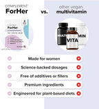 Complement ForHer Multivitamin - Hormone Balance for Women (60 Servings) Inositol Supplement, Longevity Support- B9, Iron - 120 Capsules