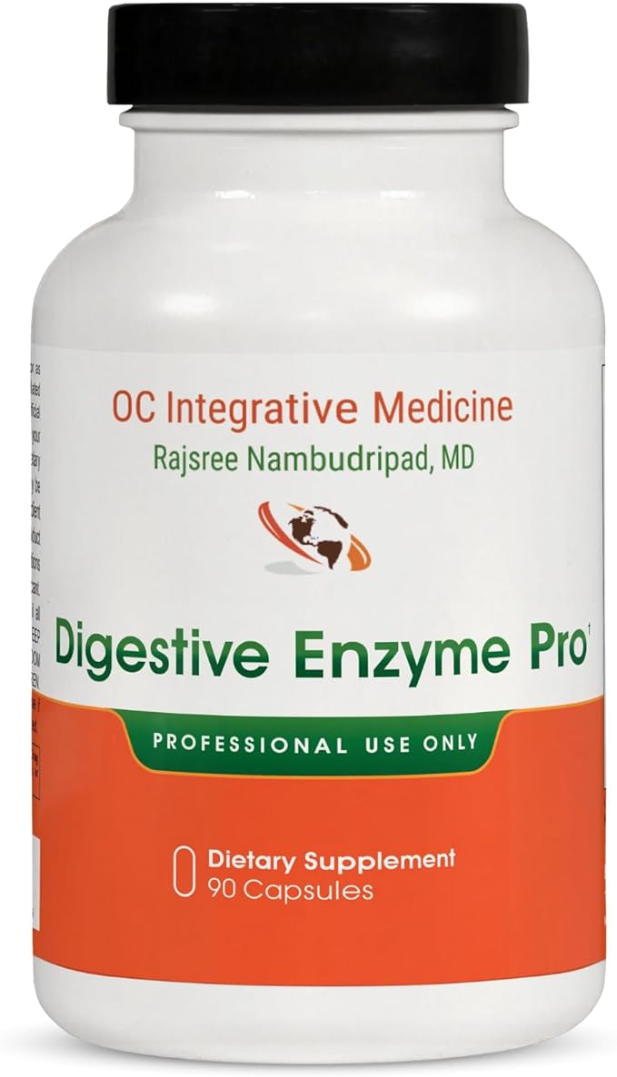 Digestive Enzyme Pro by Dr. Rajsree, MD | Full Spectrum Digestive Enzyme Support for Gas, Bloating & Indigestion | with Betaine, Pepsin, Ox Bile & Pancreatin | 90 Capsules