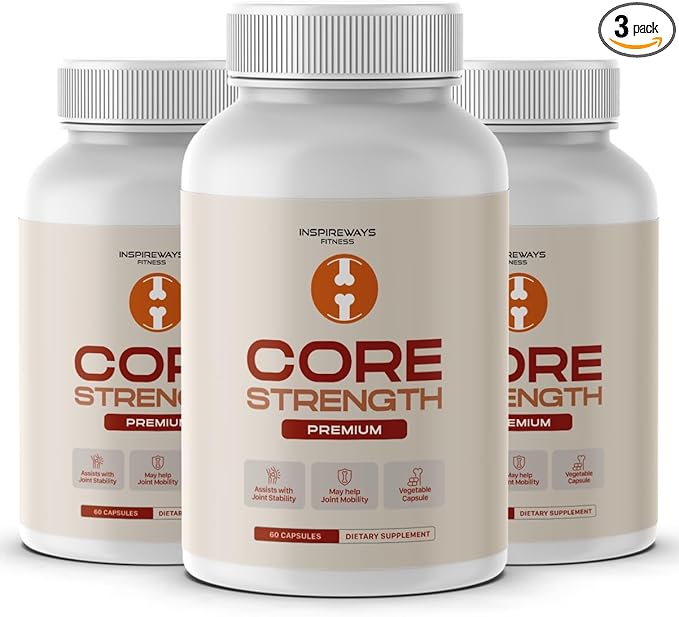 Core Strength Capsules, CoreStrength Premium Quality Supplement Joint Vitamins Support with Advanced Maximum Strength & Wellness Formula for Overall Health (180 Capsules)