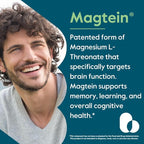 BESTVITE Magtein Magnesium L-Threonate Capsules - 2000mg per Serving (240 Vegetarian Capsules) (120 x 2)- Patented and Bioavailable Magnesium - No Stearates - Vegan - Non GMO - Gluten Free