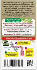 LABO Nutrition Mulbiotic Capsule, Organic Mulberry Leaf Extract + LactoSpore Probiotic & Fenumannan Prebiotic, for Healthy Carb Cravings Support, Vegetarian, Non-GMO
