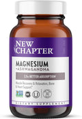New Chapter Magnesium + Ashwagandha Supplement, 325 mg with Magnesium Glycinate for Muscle Relaxation & Recovery, Heart, Nerve & Bone Health, 2.5X Absorption, Non-GMO - 30 ct (1 Month Supply)
