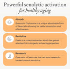 OMRE Quercetin and Fisetin Supplements - Third-Party Tested Senolytic Supplements for Aging Support - 500mg Quercetin Phytosome and 100mg Fisetin - Highly Bioavailable Forms