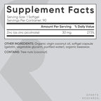 Sports Research High Potency Zinc Picolinate 30mg with Organic Coconut Oil | Highly Absorbable Zinc Supplement for Healthy Immune & Enzyme Function - Non-GMO Tested & Gluten-Free (90 Liquid Softgels)