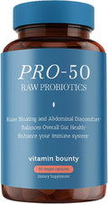 Vitamin Bounty Pro-50 - Probiotics for Women & Men - 50 Billion CFU - 13 Strains Probiotic + Prebiotic - Probiotics for Digestive Health - Delayed Release Capsules - 60 Count