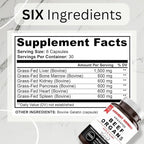 Grass Fed Beef Organs Supplement 4500mg - Desiccated Liver, Bone Marrow, Heart, Spleen, Pancreas & Kidney, Non-GMO, Gluten Free, Undefatted by Ancient Origins (180 Capsules, 750mg Each)