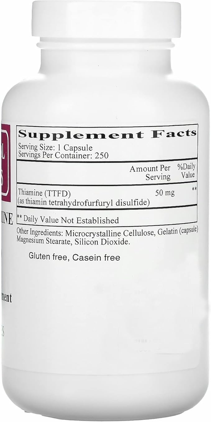 Ecological Formulas All Thiamine Vitamin B1 50 mg, 2 X 250 Capsules