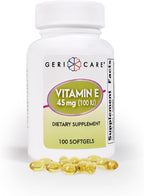 GeriCare High-Potency Vitamin E Capsules – 100 IU for Skin & Immune Support, 45mg | 100 Count | Organic Vitamin E for Women and Men