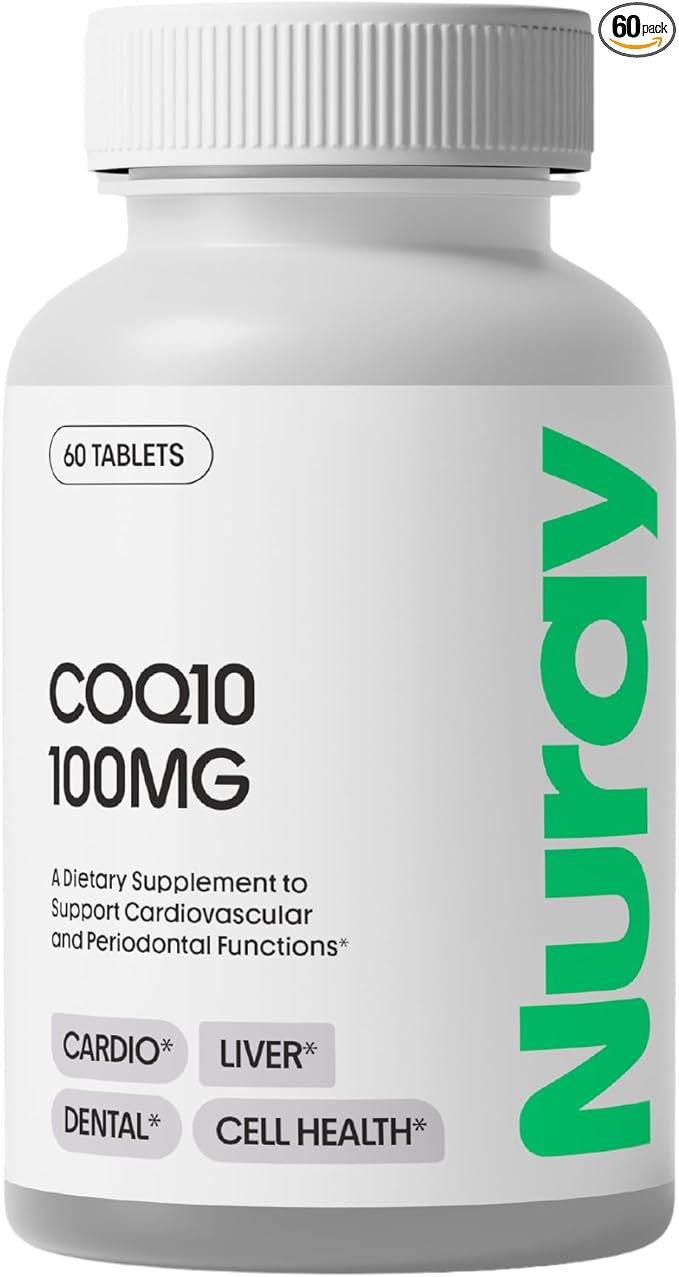 Nuray COQ10 100mg and Vitamin E Chewable Tablets - Quick Dissolving Orange Flavored Energy Supplements - Supports Heart Health & Liver Function - 60 Count, Vegetarian, Gluten Free