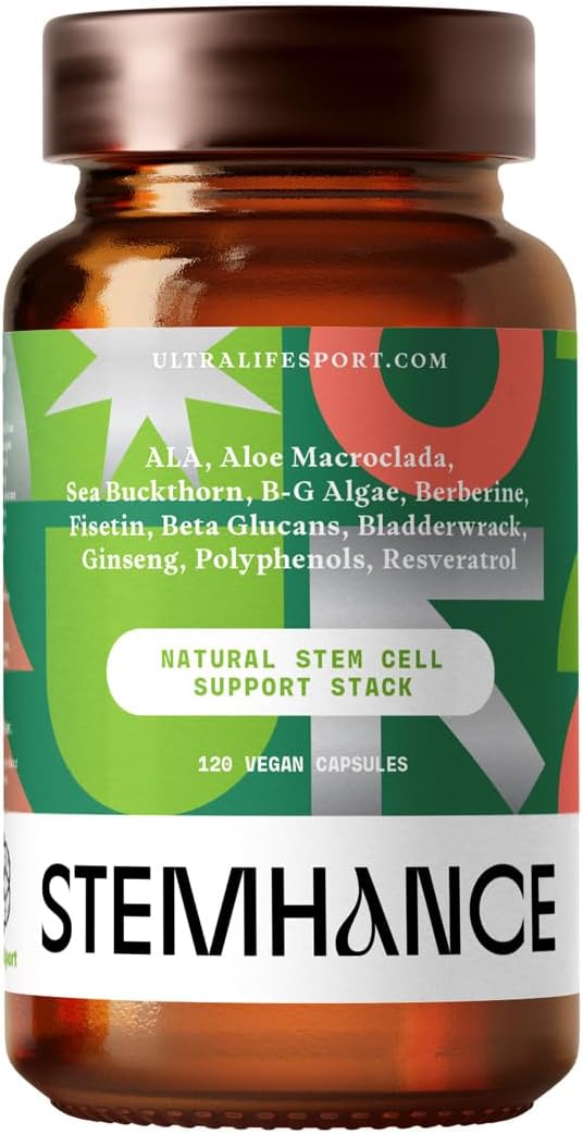 Ultra Life Sport StemHance – Cellular Renewal & Healthy Aging Supplement with Vahonona, Spermidine, Resveratrol, Sea Buckthorn, Green Tea, Vitamins D3, K2, B Complex – 120 Capsules