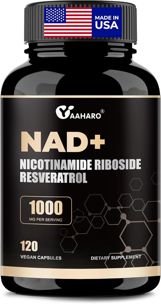 NAD Supplement 120 Capsules - Liposomal Nicotinamide Riboside w/Trans-Resveratrol & Quercetin - 1000mg NAD+ Supplement for Men and Women - Supports Energy and Focus - 60 Days Supply
