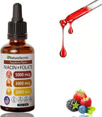 Relify NatureSecrets B12 B6 B1 Liquid Drops - Sublingual B-Complex with B12, B6, B1, Niacin & Folic Acid, Methylcobalamin 5000 Mcg, 27,200 Mcg Total - 2FLOZ (60 ML)(1pc)