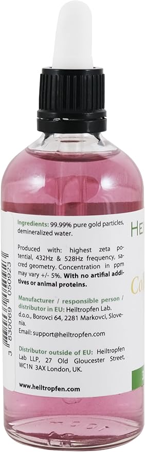 Colloidal Gold | 10 ppm | 3.4 Fl Oz - 100 ml | Third-Party Tested | Heiltropfen®