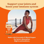 BeLive Turmeric and Ginger Gummies - 500mg - Joint and Mobility Support Supplement - Curcumin with Black Pepper for Enhanced Absorption - Gluten Free and Vegan - Tropical Flavor - 60 Count