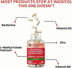 Carbamide Forte Myo Inositol & D Chiro Inositol Supplement | Inositol Supplements with Berberine, l-Methyl Folate, Vitamin D3 & Selenium | Ideal 40:1 Ratio - 120 Capsules