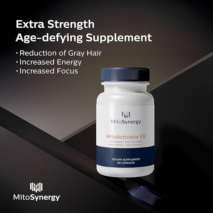 MitoActivator EX - BioCopper1 Cu1 (Cunermuspir) 0.5mg Extra Strength Bioavailable Copper - Mitochondrial NAD+ ATP Booster, Anti-Aging, Anti-Graying, Tick Immune Support