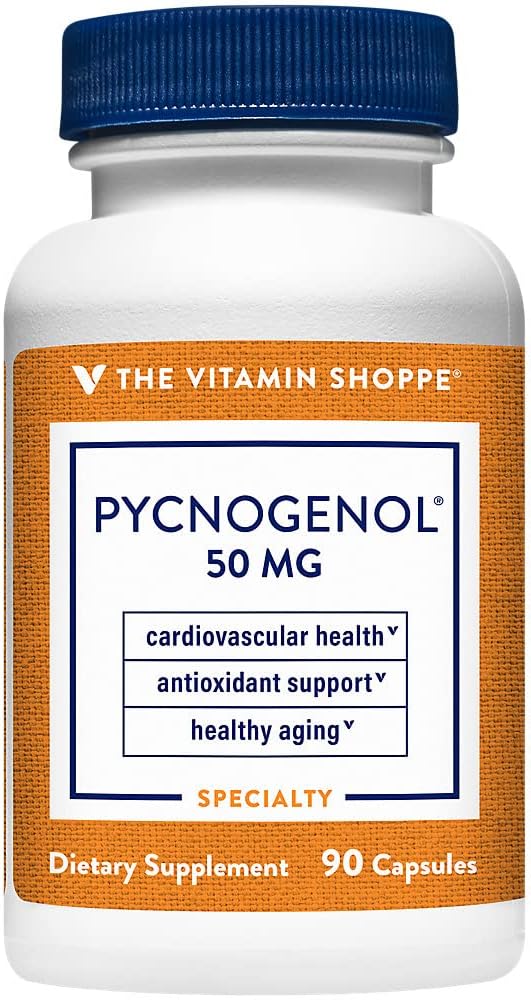 The Vitamin Shoppe Pycnogenol 50mg Antioxidant that Supports Cardiovascular, (90 Capsules)