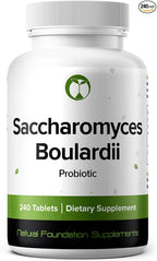 Saccharomyces Boulardii Probiotic 240 Tablets (4 Month Supply) – Researched Strain SB01 – 3 Billion CFU – Digestive Health & Gut Support – GMP Certified (240, Saccharomyces Boulardii)