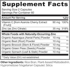 NATURELO Vegan Zinc Immune Support Capsules - Whole Food Complex with Vitamin C for Healthy Skin, Hair, and Nails - 120 Capsules