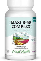 Maxi Health Vitamin B Complex – High Potency B Complex Vitamins B-50 with B1, B2, B3, B6, B12, Biotin & Folate – Support Cellular Energy & Mental Clarity – Kosher – 100 Capsules
