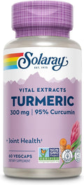 SOLARAY Turmeric Supplement 300 mg - Turmeric Root Extract with 95% Curcumin - Joint Support Supplement for Joint Health and Comfort - Non-GMO, Vegan, Gluten Free, 60-Day Guarantee, 60 Servings