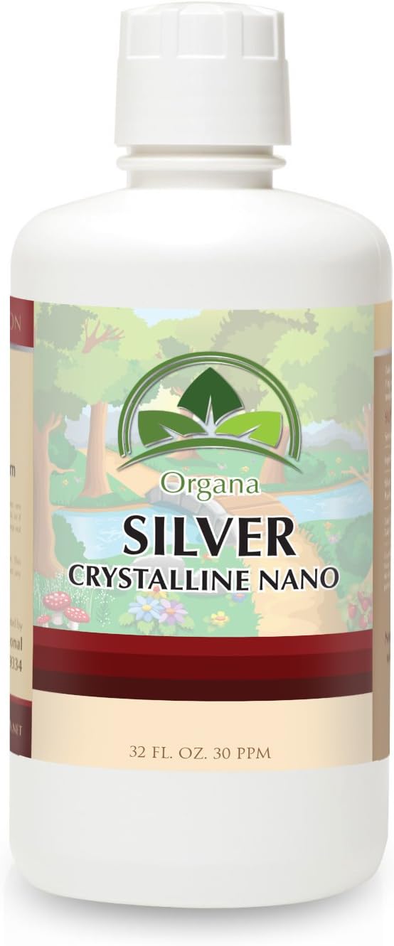 Organa Crystalline Nano Colloidal Silver - 30 PPM - 32 oz Bottle - Ultra Pure Bio Active Silver