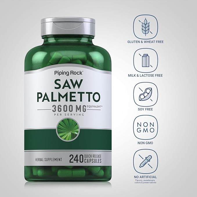 Piping Rock Saw Palmetto Extract | 240 Capsules | Serenoa Repens Extract | for Men and Women | Non-GMO, Gluten Free Supplement