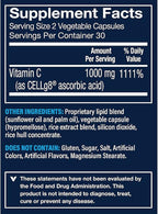Vthrive Liposomal Vitamin C for Immune Support - Increased Bioavailability & Absorption - 1,000 MG (60 Vegetarian Capsules)